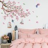 Jiusely Large Pink Flower Tree Branch Wall Stickers, Pink Cherry