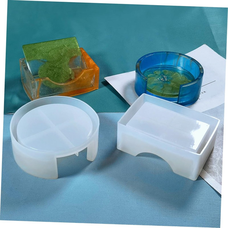 DOITOOL 1 Set DIY Coaster Mold Epoxy Resin Molds for