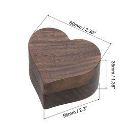 PATIKIL Wooden Ring Boxes, Heart Shaped Ring Box with Single Slot Engagement Ring Box Holder Jewelry Box for Proposal Wedding Ceremony, Red