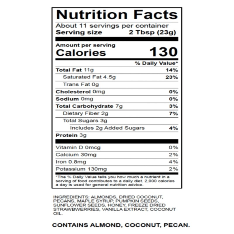 Paleonola – Grain Free Granola Strawberry Flavor – Non-GMO, Grain,