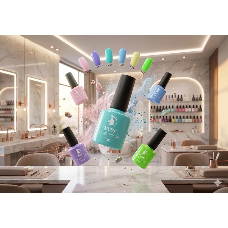 Gel Semipermantente Marca Mussa Gama 6 Piezas Para Uñas