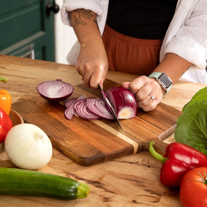 Acacia Wood Cutting Board and Chopping Board with Handle for