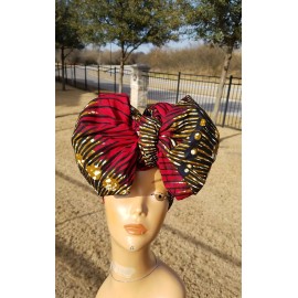 Red african print headwrap