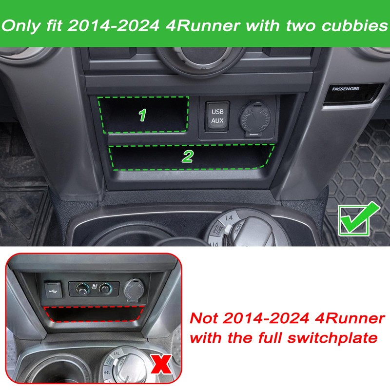 JKCOVER Upgrade 2PCS Center Console Storage Drawer Compatible with Toyota