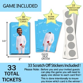 ukebobo Bridal Shower Games - Scratch Off Bridal Shower Game.Funny Bachelorette Party Games - Who Has The Groom - 33 Sheets Blue