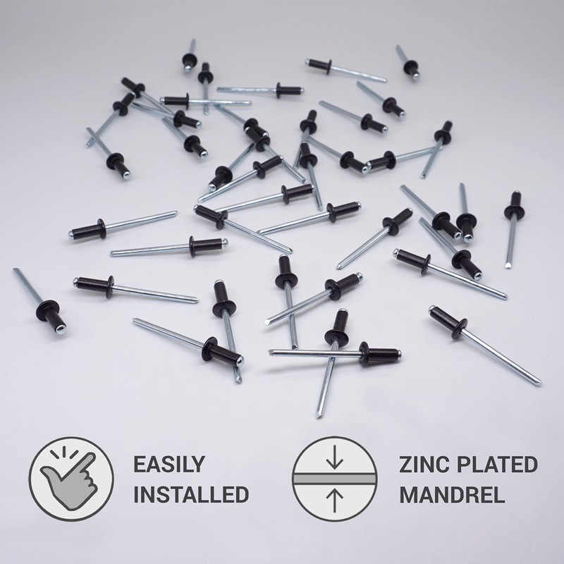 Pack of 100 Painted Blind Rivets 4.0 x 10 mm,