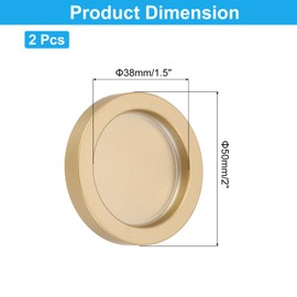 sourcing map 2PCS Round Shower Glass Sliding Door Handles, Aluminum Alloy Back-to-Back Bathroom Door Handles, Paste Stick-on Fixing Shower Pulls Door Pocket Sliding Knobs, Gold