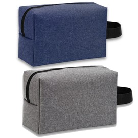 2 Pack Toiletry Bags for Men, Veyarien Portable Travel Wash Shaving Bags Gym Shower Bathroom Bag Shaving Dopp Kit Makeup Cosmetic Bag Organizer for Toiletries Accessories (Grey+Blue)