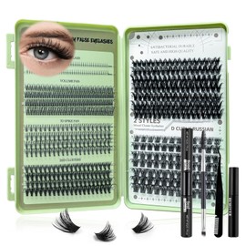 Individual Eyelashes Lash Clusters Kit 551 Pcs 10-16MM with Tweezer