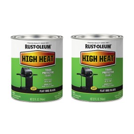 Rust-Oleum 7778502 High Brush On Paint Heat Protective Enamel, 32 Fl Oz, Bar-B-Que Black, 2 Pack
