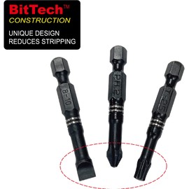 BIG RED BHT-42IBS01 Torin 42-pcs Professional Impact Screwdriver Bit Set and sleeve, Phillips, Square, Slotted and Hex Bits, Magnetic Bit Holder/sleeve, Case incld