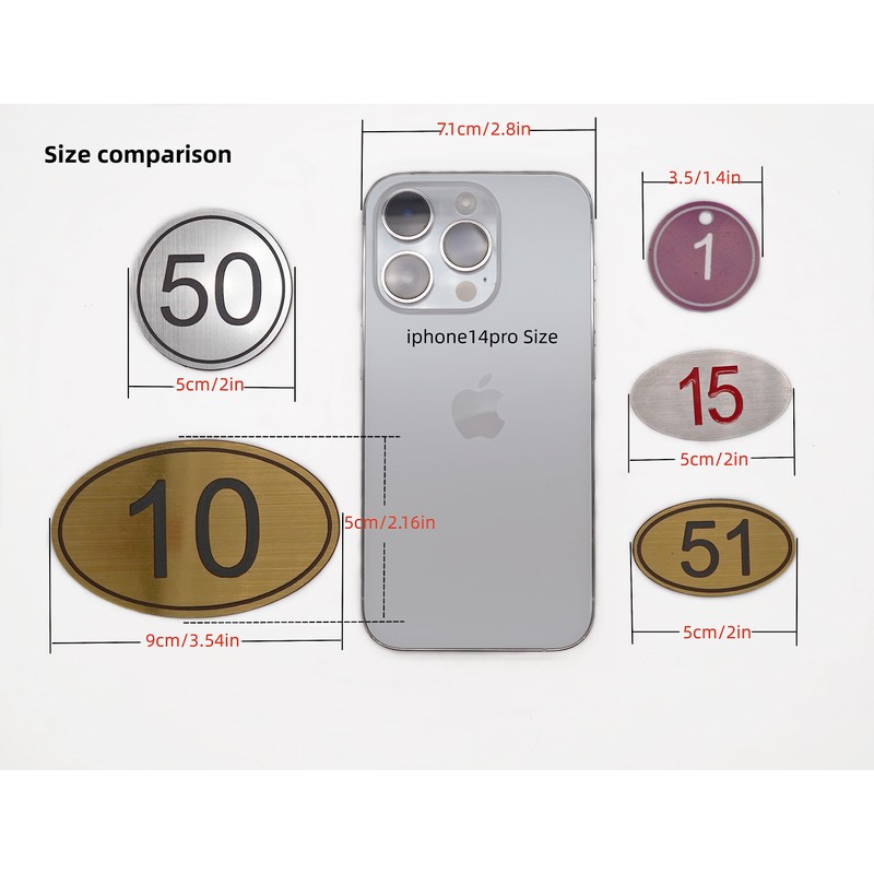 NanTun ABS Engraved 9cm x 5.5cm Oval Table Numbers Pubs