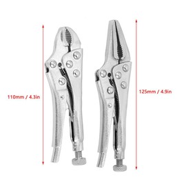 Mini Locking Pliers Curved Vise Handle Set with Self-Clamping Function - 2 Pieces