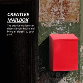 Yardwe Mailbox Outdoor Decor Black Mailbox Home Decoration Large Mailbox Donation Box Hanging Secured Postbox Private Mail Container Letter Post Box European Style Letter Box Ballot Box