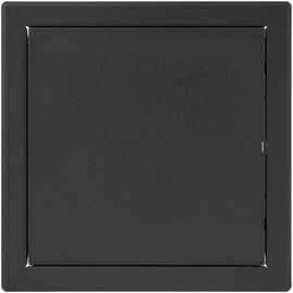 8" x 8" Steel Access Panel - Indoor Use - Opening Flap Cover - Box Door Lock - Black Inspection Hatch - Anthracite Polymer Coating - Walls & Ceilings
