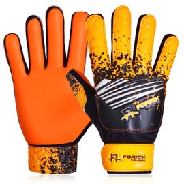 Foriox Football Goalkeeper Gloves For kids Boys Youth Children Adults Soccer Goalie Glove with Super 3mm Grip Latex Palms Available In Bright Eye-Catching Colors (Orange, Size 10)