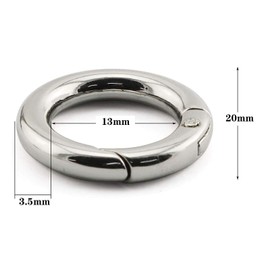 Still Awake, 5 Pcs 20mm OD Spring Clip Round Carabiner Buckle, Diameter O Ring Snap Trigger Keyring Buckle,Hooks DIY Accessories for Key Chains, Bag, Purse and Handbag (12 Silver), 12inch