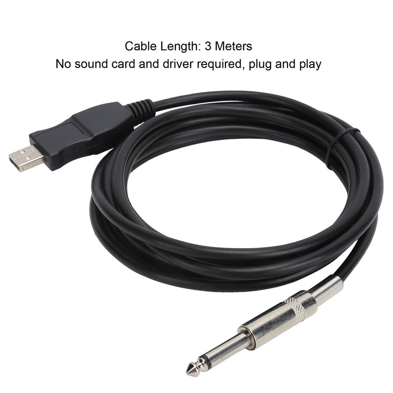 Guitar USB Cable 3 Meters Compatible with The Computer Connection
