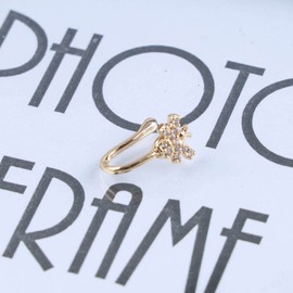 Erimberate Punk Crystal Bee Nose Ring - Gold Paved Cz Queen Bee Hoop Rhinestone Jewelry for Women and Girls Gifts