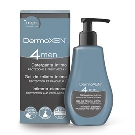 DermoXEN 4Men Gel Íntimo para Hombres | Higiene Masculina Equilibrada en pH | Jabón Antibacterial para el Área Genital con Mentol | Combate el Mal Olor en la Ingles | Gel Íntimo Diario para Hombres