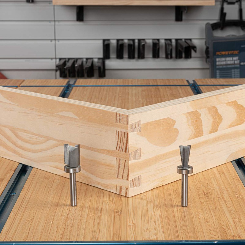 POWERTEC 71529 15-Inch Dovetail Jig System w/Template, Straight Edge Router