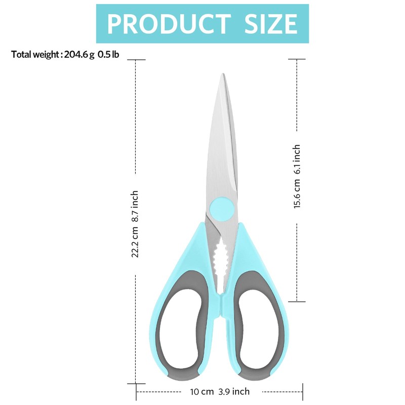 Vutyvve Kitchen Scissors, 2 Removable Kitchen Scissors, Stainless Steel Blades,