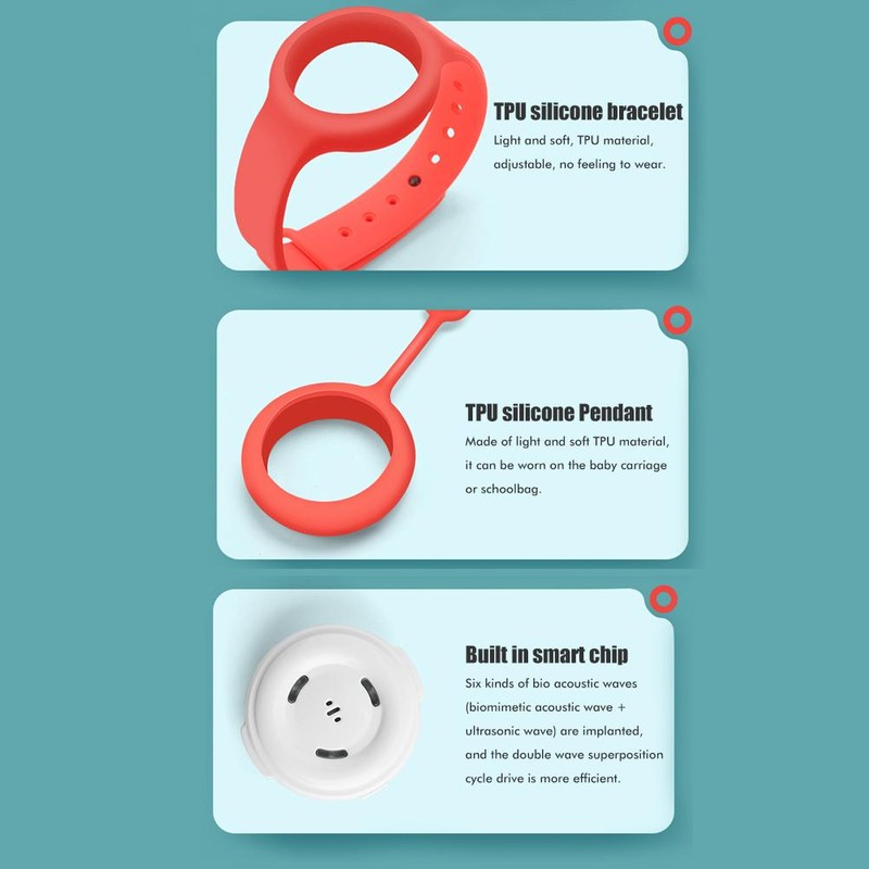 Portable Kids Mosquito Repellent Silicone Wristband USB Charging Ultrasonic Wristband