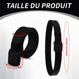 DASHUAIGE Pack of 6 Men's Work Belts, Unisex Nylon Belt, Adjustable Canvas Belt, No Metal Buckle for Men, Quick Pass Through Airport Security, Black + grey + blue, One size fits all