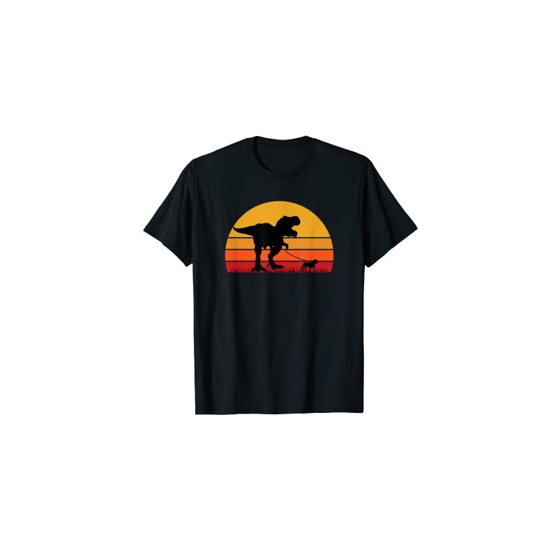T-Rex Walking Rottweiler Trex Tyrannosaurus Rex Dinosaur T-Shirt