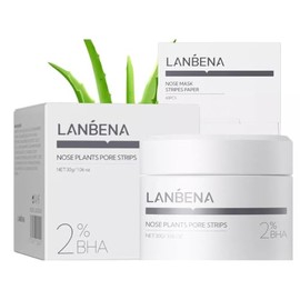 Lanbena Puntos Negros - Mascarilla Puntos Negros 30g + 60pzs Tiras Blancas Para la Extracción de Espinillas - Nose Plants Pore Strips | Diebe Equipos 