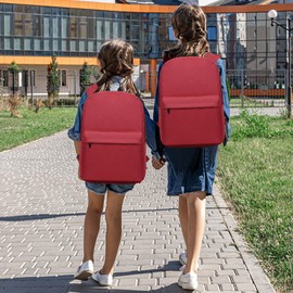 KONO Children's Backpack School Backpack for Boys and Girls Lightweight Backpack for Teenagers Students Book Bag Travel Casual Daypack Women Men, red, School