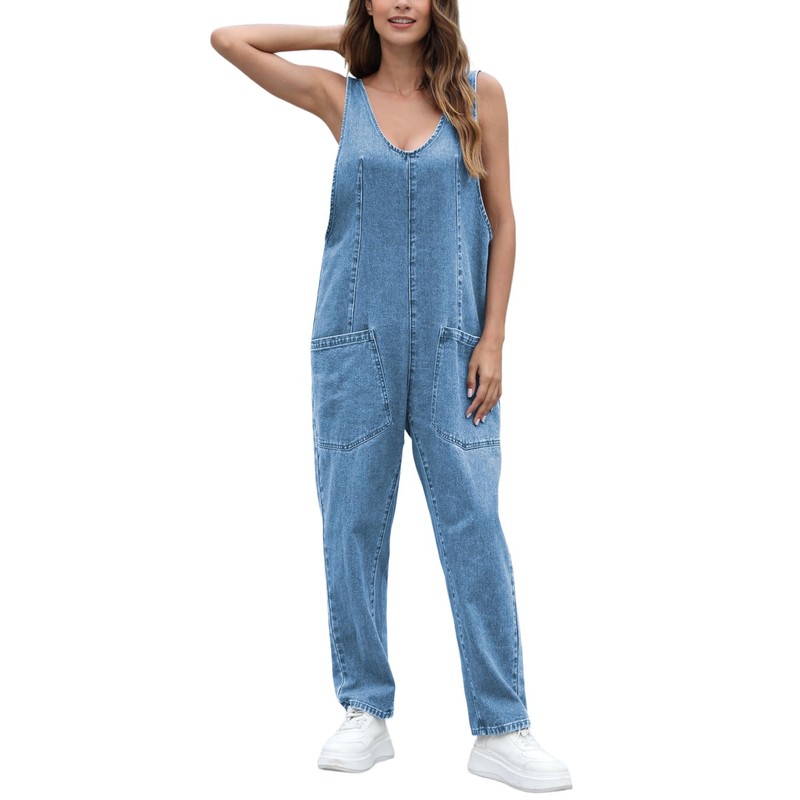 GREAIDEA High Roller Denim Jumpsuits for Women Casual Sleeveless Loose