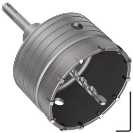 DAIMIT Concrete Hole Saw 115mm / 4.52" with 220mm SDS Plus Shank Connecting Rod, Hole Saw Tool Set for Concrete Cement Brick Stone Wall Drilling