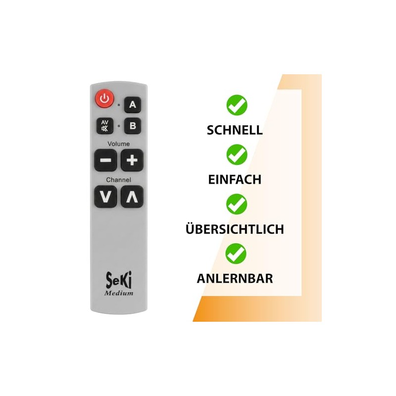 Seki Medium Learning Universal TV Remote Silver
