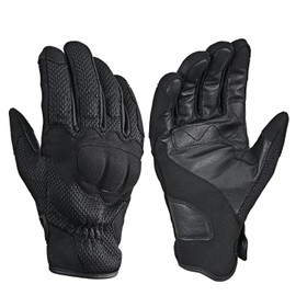 Daytona 61232 Motorcycle Gloves, Spring and Summer, Genuine Leather Palm (Goat Leather), Hard Protector, Smartphone Compatible, Mesh, Air Protective Gloves, DG-018, Black, L Size