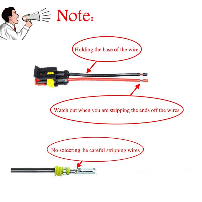 YETOR Way Car Waterproof Electrical Connector,16 AWG 2 pin Plug
