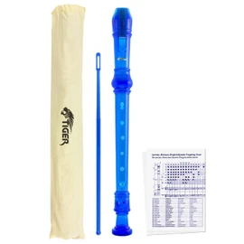 Tiger Kids Coloured Descant Recorder - Blue Soprano Recorder