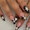 Clataly Pack of 24 White Star Ripple Nails False Acrylic