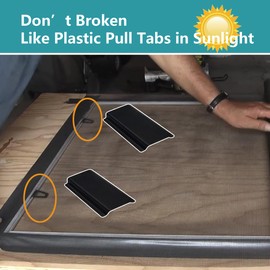 Durable Screen Lift Pull Tabs Anti-UV, Universal Spline Channel Pull Tabs Replacement, Don’t Broken Like Plastic Pull Tabs in Sunlight, Black, Aluminum, C Shape, 20 PCS