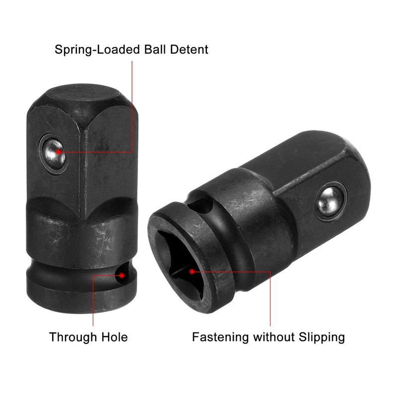 sourcing map Impact Socket Adapter 1/2" CR-MO Steel Impact Adapter