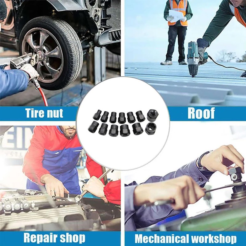 AIMALL 13 Piece Impact Bolt & Nut Remover Set, Extractor