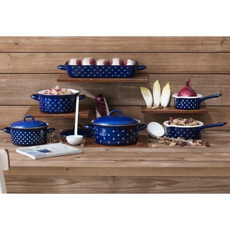 RIESS KELOmat "Enamel" Dirndl Schnabeltopf 1.7 L-Dirndlblau 14 CM