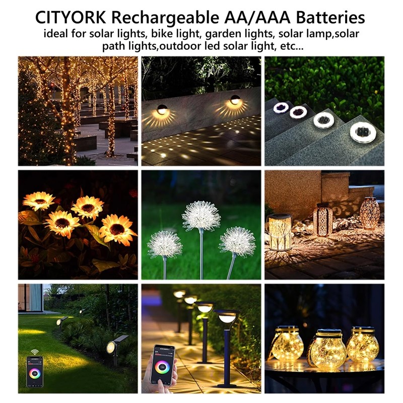 CITYORK Rechargeable AAA Batteries with Charger, 8 Pack AAA 1100mAh