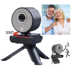 Somikon Laptop Camera: Car Tracking USB Webcam with Full HD, Super WDR 120°, Stereo Microphone (Streamcam, Camera for PC, Security Cameras)