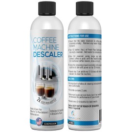 Descaling Solution for Coffee & Espresso Machines - 2 Bottle Pack (4 Uses) - Universally Compatible Descaler Cleaner for Keurig, Breville, Nespresso, Delonghi & All Single Use or Drip Machines