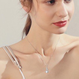 PARYFO Birthstone Necklace 925 Sterling Silver Infinity Necklace April Birthstone Zirconia Pendant Fine Jewelry Birthstone Anniversary Valentine’s Day Gifts for Women Wife Mother