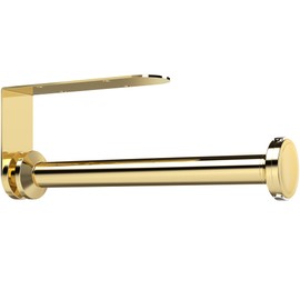theaoo Paper Towel Holder Under Cabinet, One-Handed Tear Wall Mount Paper Towel Holder Dispenser with Damping Function for Kitchen Organization, Stainless Steel, Self-Adhesive or Drill mounting, Gold