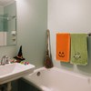 Whaline 4Pcs Halloween Hand Towels Spooky Pumpkin Face Monster Embroidered