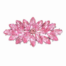 PATIKIL Marquise Rhinestone Brooch Pin, Rhinestone Corsage Brooches Crystal Flower Lapel Pin for Women Wedding Suit Clothes Hat Dress Jewelry Gift, Pink