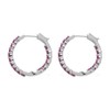 Femme Luxe created ruby gemstone Inside-Out hoop earrings in silver,